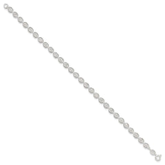 Sterling Silver Polished and Diamond Cut Beaded Bracelet QG6527-7.5