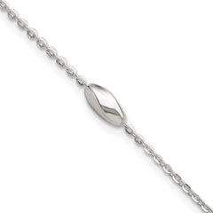 Sterling Silver Polished Fancy Beaded Link 7.5in Bracelet QG6537-7.5