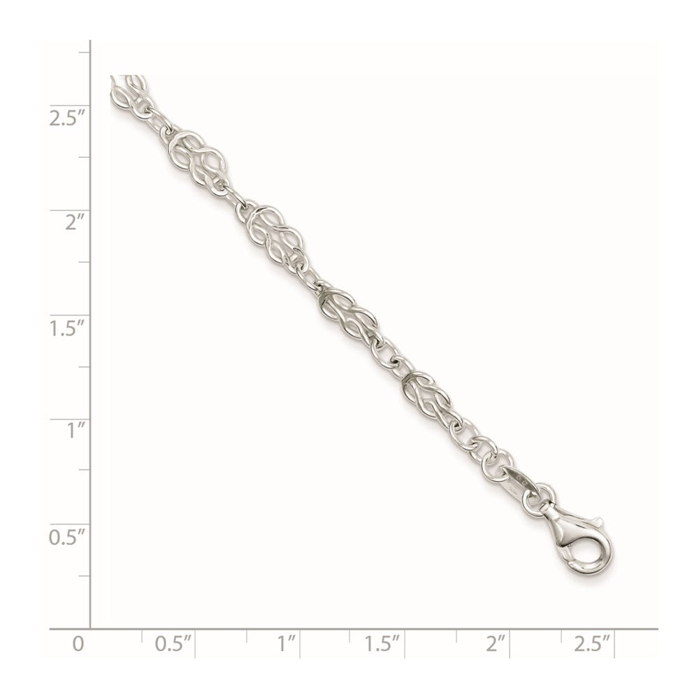 Sterling Silver 4.5mm Herculean Knot Link Bracelet QG666-7.25