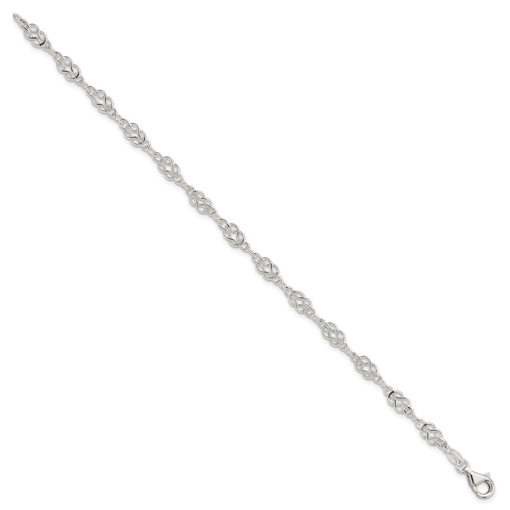 Sterling Silver 4.5mm Herculean Knot Link Bracelet QG666-7.25