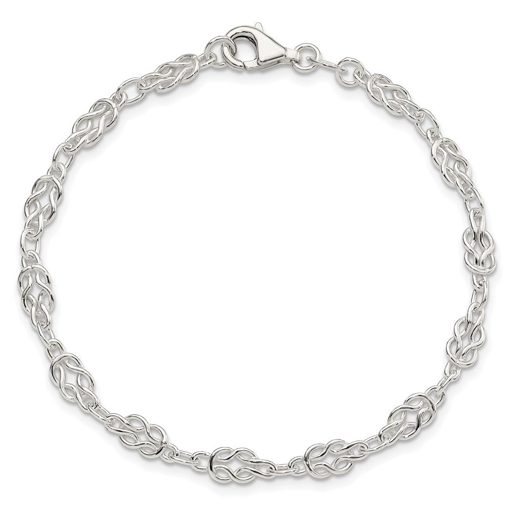 Sterling Silver 4.5mm Herculean Knot Link Bracelet QG666-7.25