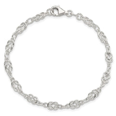 Sterling Silver 4.5mm Herculean Knot Link Bracelet QG666-7.25