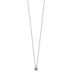 Sterling Silver Rhodium-plated .45AM Amethyst 16in w/2in ext Necklace QG6741AM-16