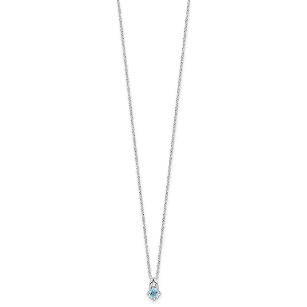 Sterling Silver Rhodium-plated .59BT Blue Topaz 16in w/2in ext Necklace QG6741BT-16