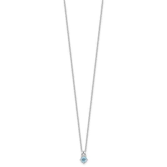 Sterling Silver Rhodium-plated .59BT Blue Topaz 16in w/2in ext Necklace QG6741BT-16