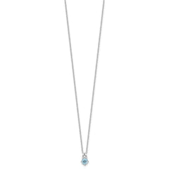 Sterling Silver Rhodium-plated .59BT Blue Topaz 16in w/2in ext Necklace QG6741BT-16