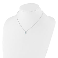Sterling Silver Rhodium-plated .59BT Blue Topaz 16in w/2in ext Necklace QG6741BT-16