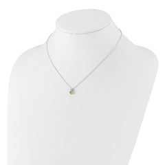 Sterling Silver Rhodium-plated .45CI Citrine 16in w/2in ext Necklace QG6741CI-16