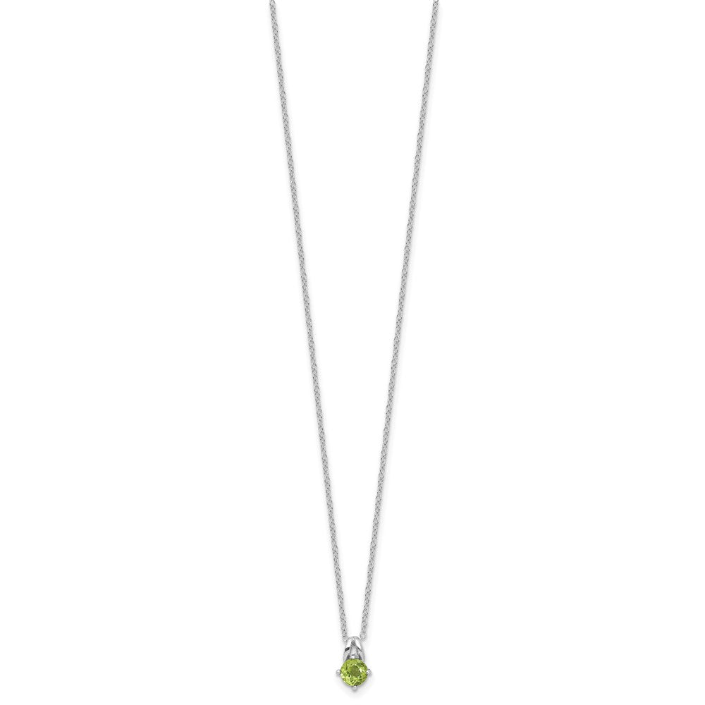 Sterling Silver Rhodium-plated .54PE Peridot 16in w/2in ext Necklace QG6741PE-16