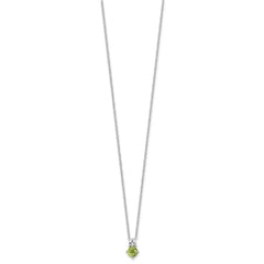 Sterling Silver Rhodium-plated .54PE Peridot 16in w/2in ext Necklace QG6741PE-16