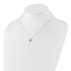 Sterling Silver Rhodium-plated .54PE Peridot 16in w/2in ext Necklace QG6741PE-16