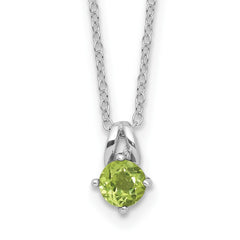 Sterling Silver Rhodium-plated .54PE Peridot 16in w/2in ext Necklace QG6741PE-16