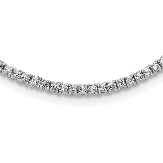 Sterling Silver Rhodium-plated 2mm CZ 16in Tennis Necklace QG6748-16