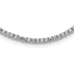 Sterling Silver Rhodium-plated 2mm CZ 16in Tennis Necklace QG6748-16