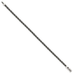Sterling Silver Antiqued Polished 3.75mm Twisted Franco Chain 8 inch Bracelet QG6774-8