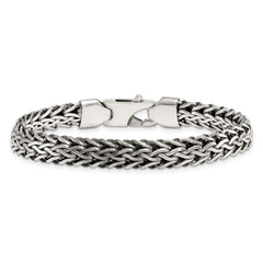 Sterling Silver Antiqued Polished 8.25mm Fancy Chain 7.75 inch Bracelet QG6781-7.75