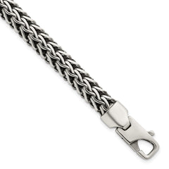 Sterling Silver Antiqued Polished 8.25mm Fancy Chain 7.75 inch Bracelet QG6781-7.75