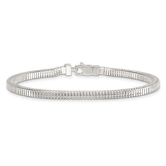 Sterling Silver Polished Fancy 3.5mm Square Snake Link 8 Inch Bracelet QG6793-8