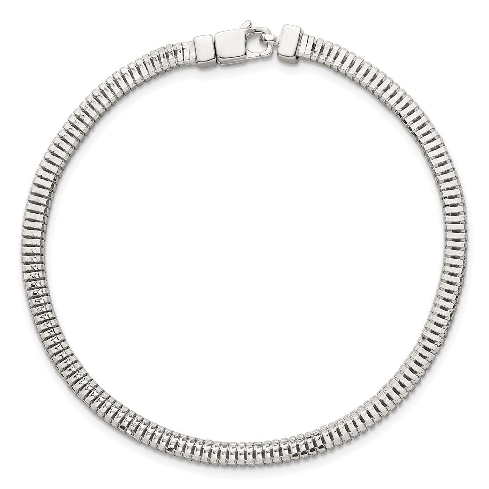 Sterling Silver Polished Fancy 3.5mm Square Snake Link 8 Inch Bracelet QG6793-8