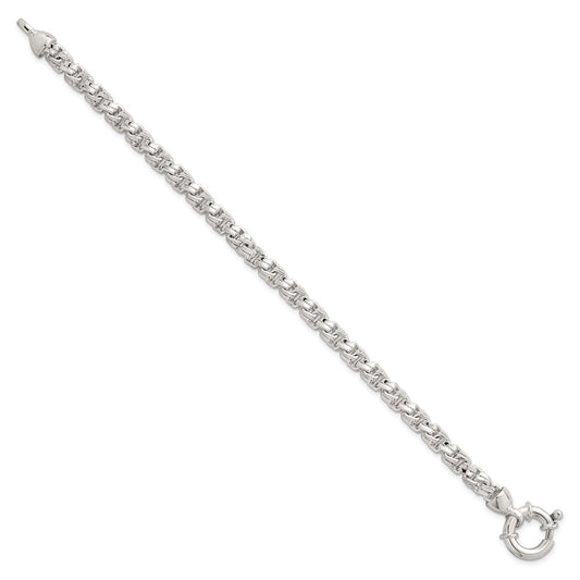 Sterling Silver Polished 5.65mm Fancy Link 7.5 Inch Bracelet QG6794-7.5