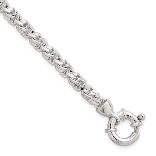 Sterling Silver Polished 5.65mm Fancy Link 7.5 Inch Bracelet QG6794-7.5