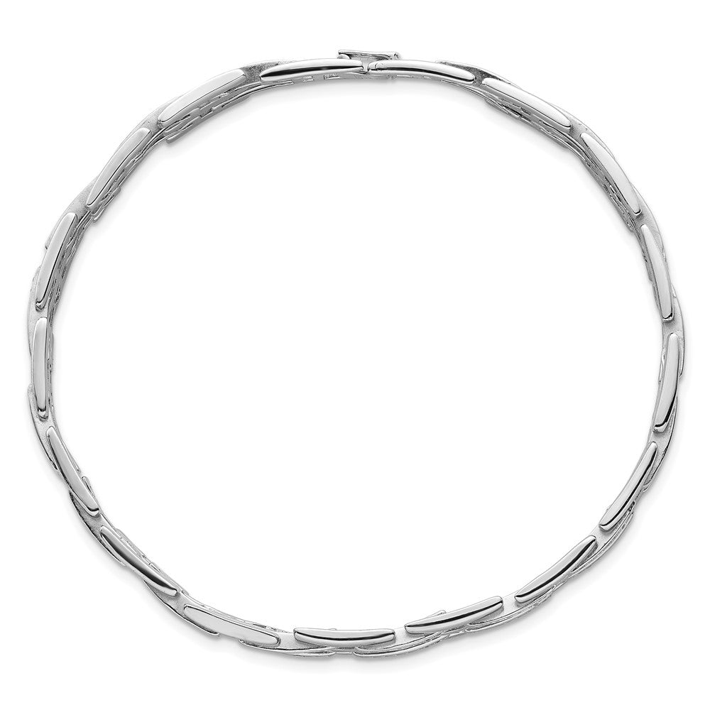 Sterling Silver Rhodium-plated Polished CZ Link 8.75 Inch Men's Bracelet QG6798-8.75