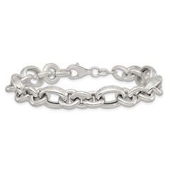 Sterling Silver Polished and Greek Key Links 7.5 inch Bracelet QG6814-7.5