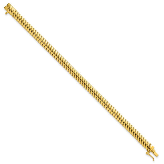 Sterling Silver Gold-Tone Polished Fancy 5.8mm S-Link 7 Inch Bracelet QG6825GP-7
