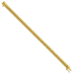 Sterling Silver Gold-Tone Polished Fancy 5.8mm S-Link 7 Inch Bracelet QG6825GP-7