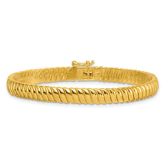 Sterling Silver Gold-Tone Polished Fancy 5.8mm S-Link 7 Inch Bracelet QG6825GP-7