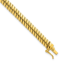 Sterling Silver Gold-Tone Polished Fancy 5.8mm S-Link 7 Inch Bracelet QG6825GP-7
