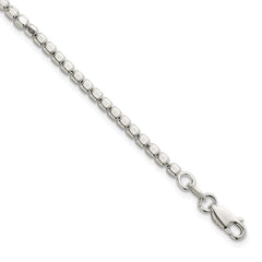 Sterling Silver Polished and Square Beaded 7 Inch with 1 Inch Extension Bracelet QG6826-7