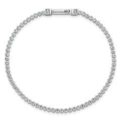 Sterling Silver Rhodium-plated Polished 2.5mm CZ 7.5 inch Tennis Bracelet QG6853-7.5