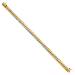 Sterling Silver Gold-Tone Polished Fancy CZ S-Link 7 Inch Bracelet QG6869GP-7