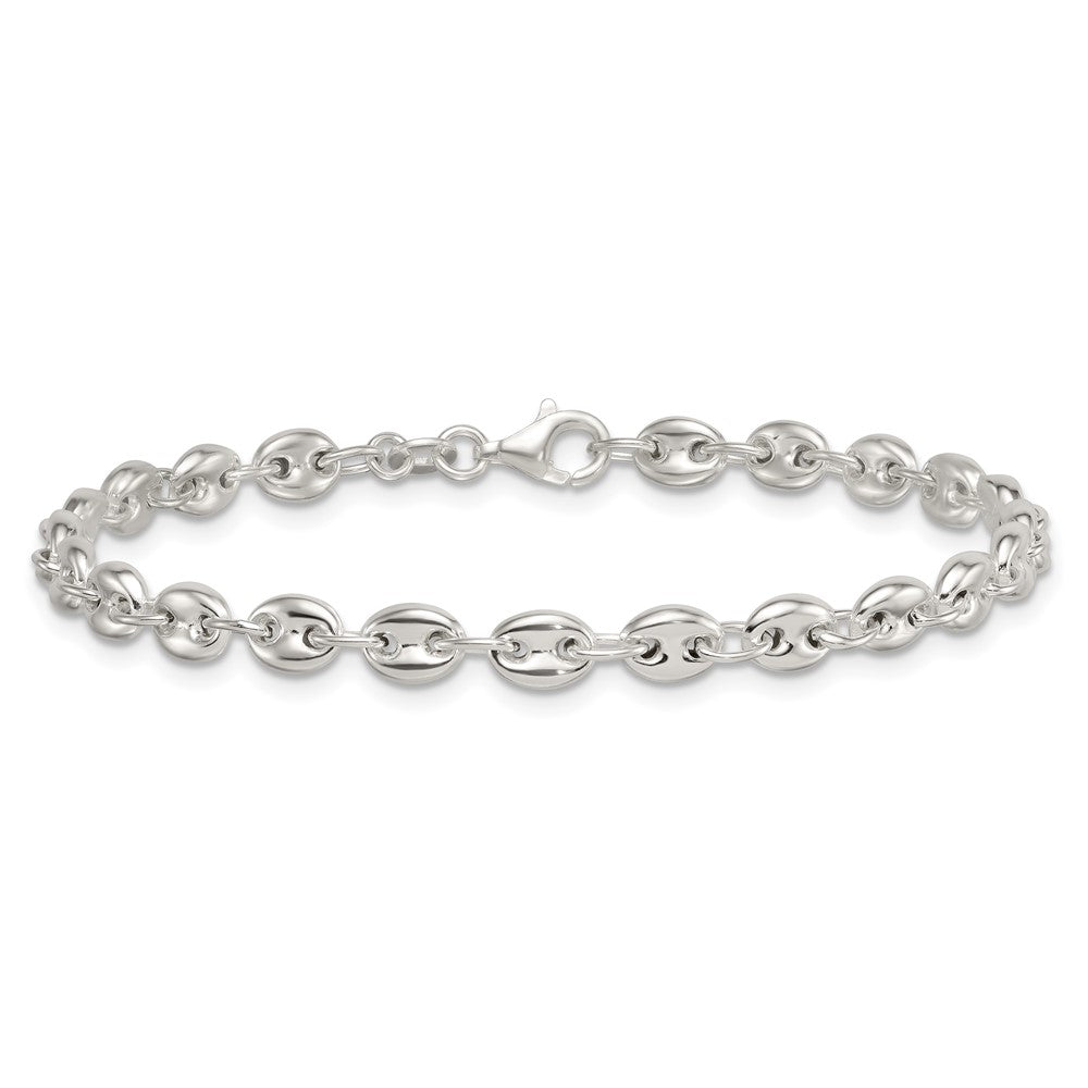 Sterling Silver Polished 4.8mm Puffed Mariner/Anchor Link 7.5 Inch Bracelet QG6918-7.5