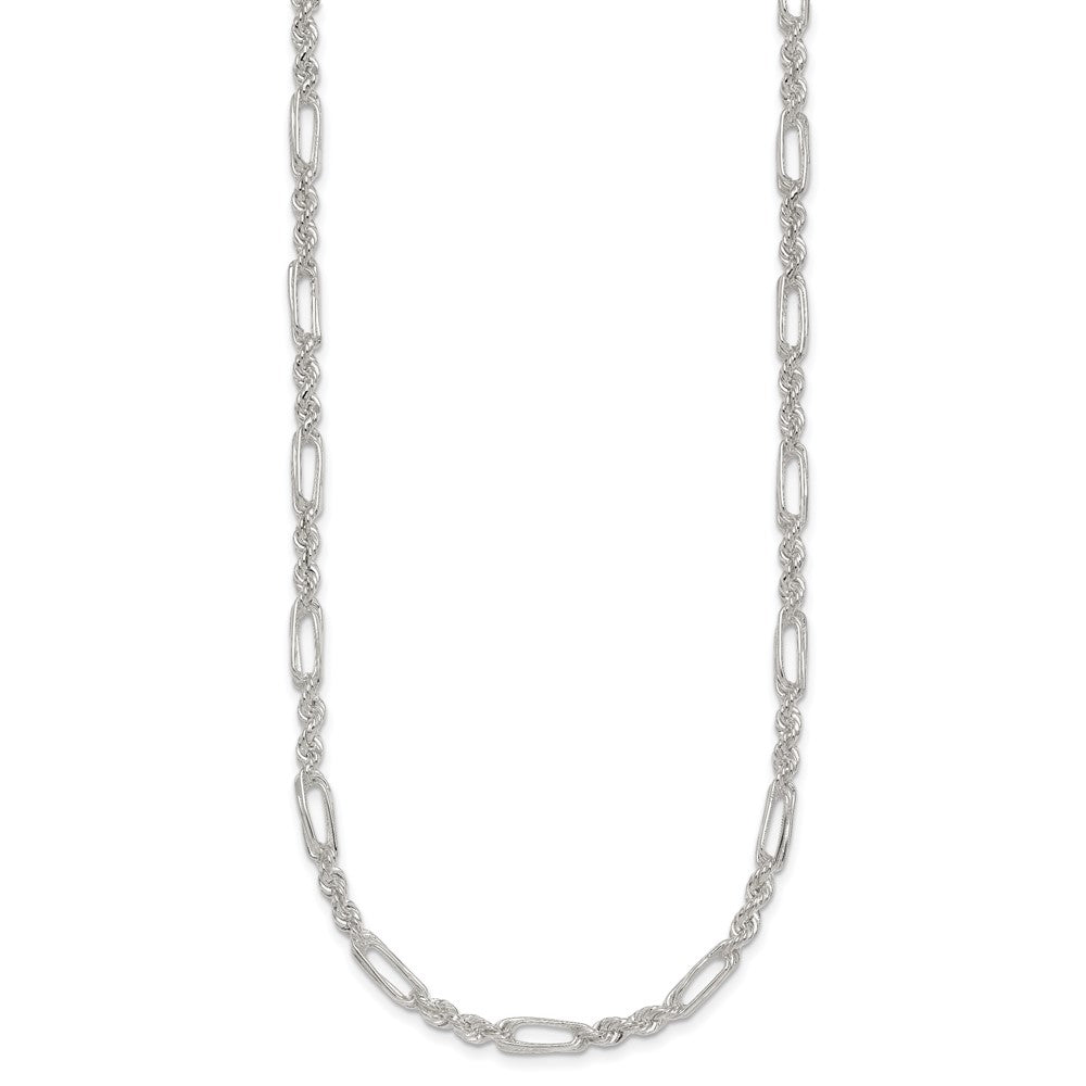Sterling Silver Polished 4.0mm Figaro Rope 18 Inch Necklace QG6925-18