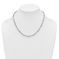 Sterling Silver Polished Textured 4.5mm Figaro Rope 18 inch Necklace QG6926-18