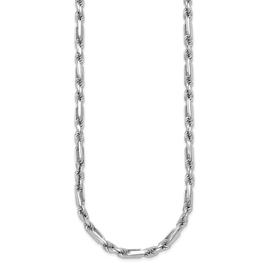 Sterling Silver Rhodium-plated Polished 4.75mm Figaro Rope Chain 19.75 inch Necklace QG6928-20