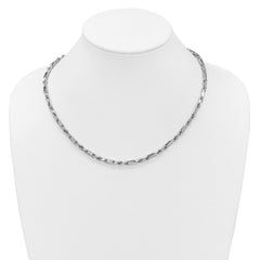 Sterling Silver Rhodium-plated Polished 4.75mm Figaro Rope Chain 19.75 inch Necklace QG6928-20