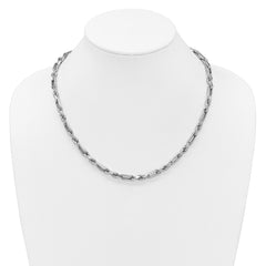 Sterling Silver Rhodium-plated Polished 5.5mm Figaro Rope Chain 20 inch Necklace QG6929-20