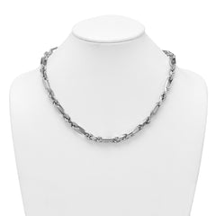 Sterling Silver Rhodium-plated Polished 8.00mm Figaro Rope Chain 20 inch Necklace QG6930-20