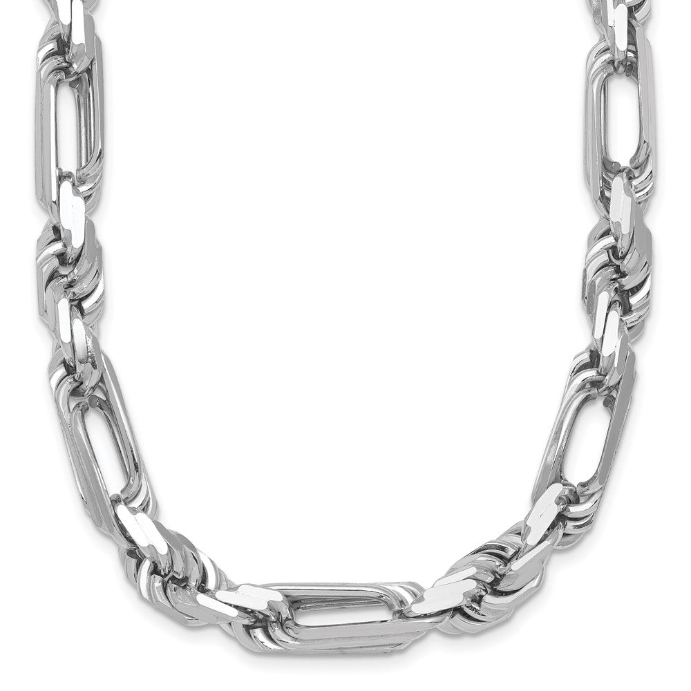 Sterling Silver Rhodium-plated Polished 8.00mm Figaro Rope Chain 20 inch Necklace QG6930-20