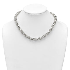 Sterling Silver Polished Double Twisted Link 18 inch Necklace QG6932-18