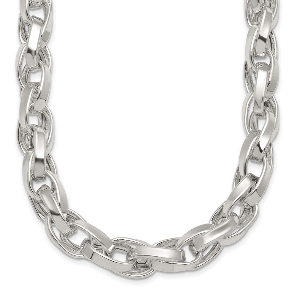 Sterling Silver Polished Double Twisted Link 18 inch Necklace QG6932-18