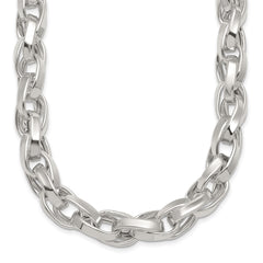 Sterling Silver Polished Double Twisted Link 18 inch Necklace QG6932-18