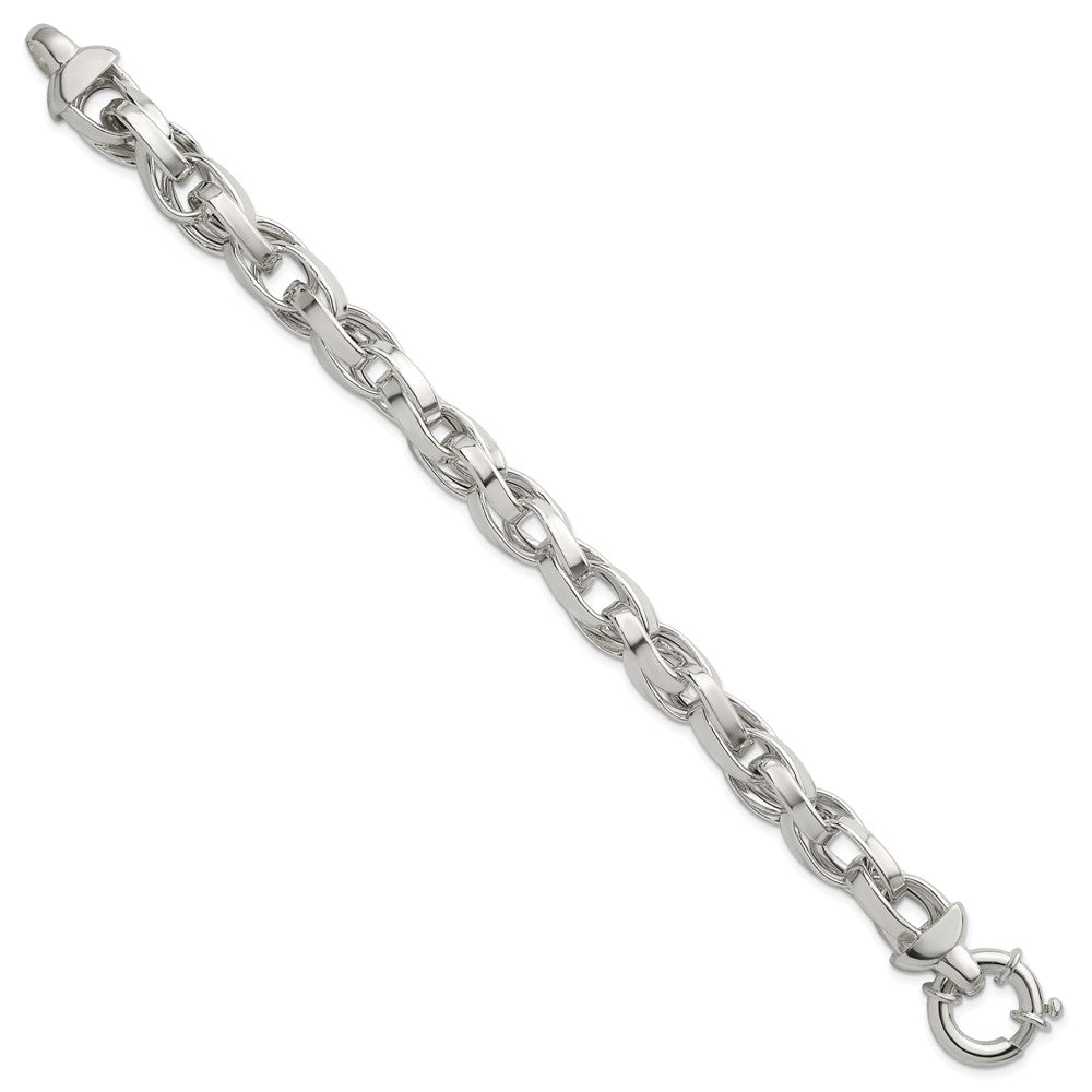 Sterling Silver Polished Double Twisted Link 7.75 inch Bracelet QG6932-7.75