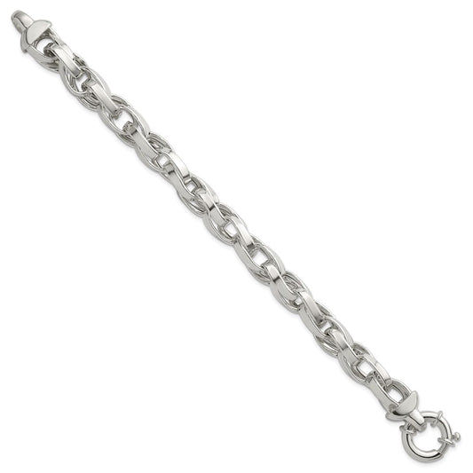 Sterling Silver Polished Double Twisted Link 7.75 inch Bracelet QG6932-7.75
