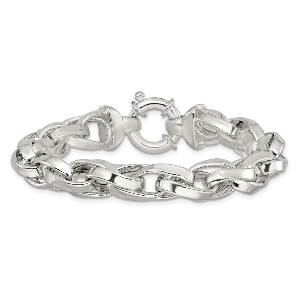 Sterling Silver Polished Double Twisted Link 7.75 inch Bracelet QG6932-7.75