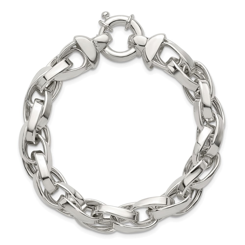 Sterling Silver Polished Double Twisted Link 7.75 inch Bracelet QG6932-7.75