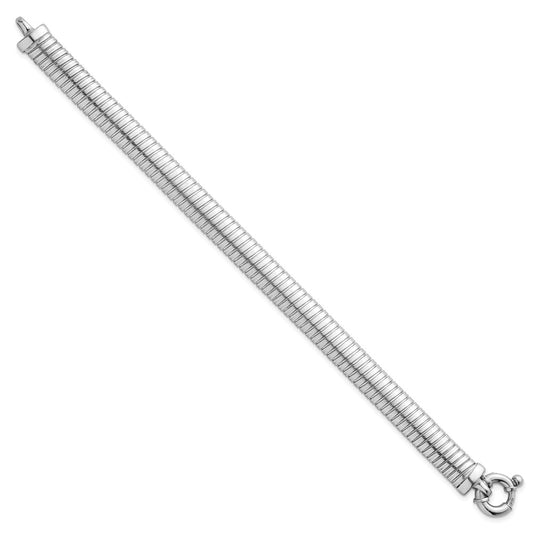 Sterling Silver Rhodium-plated Polished 9mm Cubetto 7.5 inch Bracelet QG6940-7.5